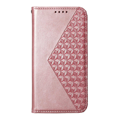 For Redmi K90 Pro Max / Poco F8 Ultra 5G Cubic Grid Calf Texture Magnetic Leather Phone Case(Rose Gold)