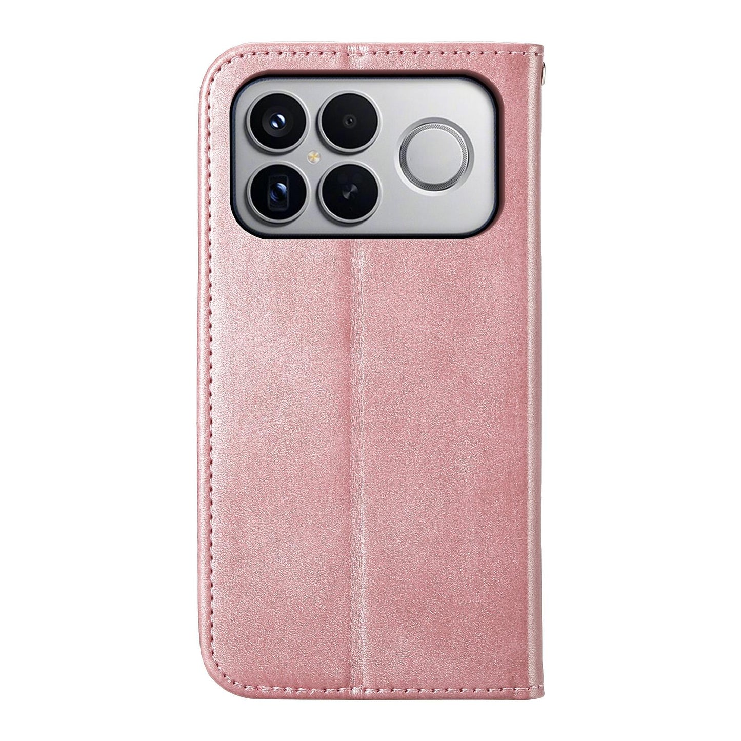 For Redmi K90 Pro Max / Poco F8 Ultra 5G Cubic Grid Calf Texture Magnetic Leather Phone Case(Rose Gold)