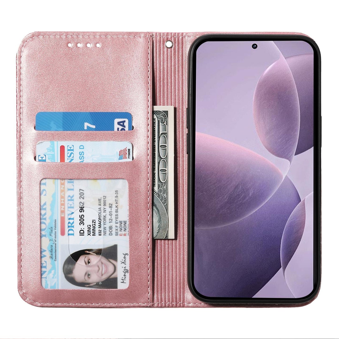 For Redmi K90 Pro Max / Poco F8 Ultra 5G Cubic Grid Calf Texture Magnetic Leather Phone Case(Rose Gold)