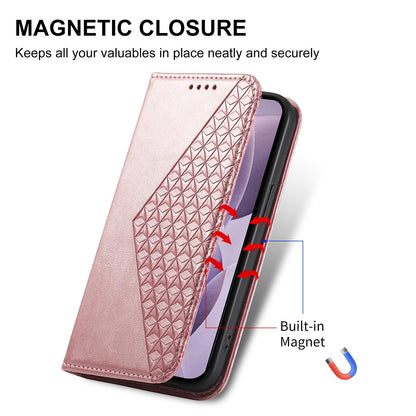 For Redmi K90 Pro Max / Poco F8 Ultra 5G Cubic Grid Calf Texture Magnetic Leather Phone Case(Rose Gold)