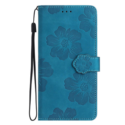 For Redmi K90 Pro Max/Poco F8 Ultra Flower Embossing Pattern Leather Phone Case(Blue)