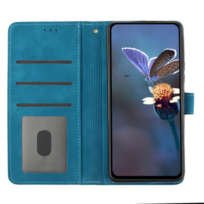 For Redmi K90 Pro Max/Poco F8 Ultra Flower Embossing Pattern Leather Phone Case(Blue)