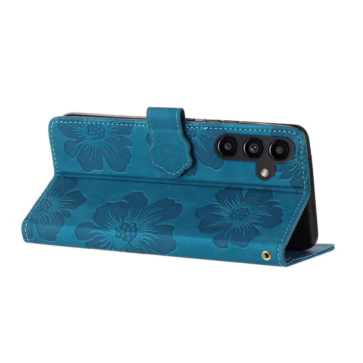 For Redmi K90 Pro Max/Poco F8 Ultra Flower Embossing Pattern Leather Phone Case(Blue)