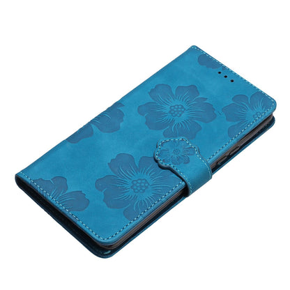For Redmi K90 Pro Max/Poco F8 Ultra Flower Embossing Pattern Leather Phone Case(Blue)