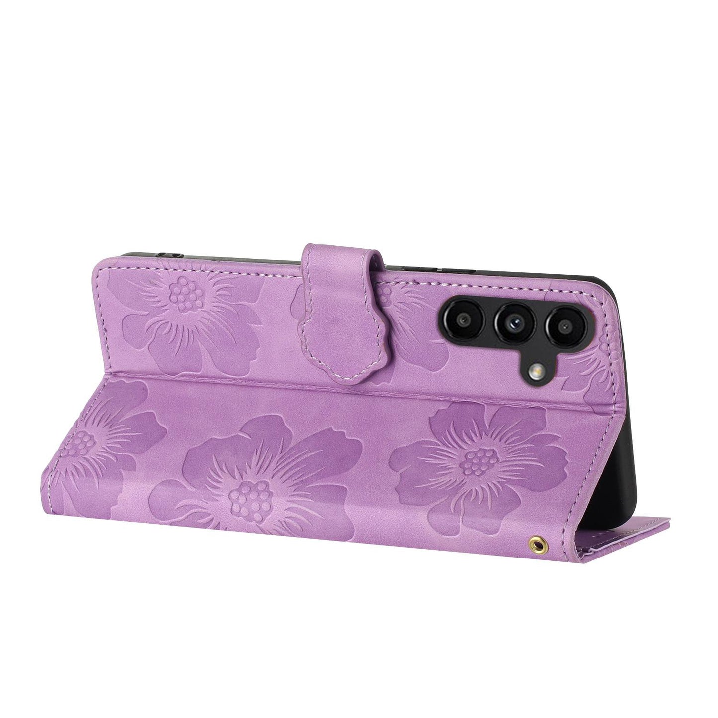 For Redmi K90 Pro Max/Poco F8 Ultra Flower Embossing Pattern Leather Phone Case(Purple)