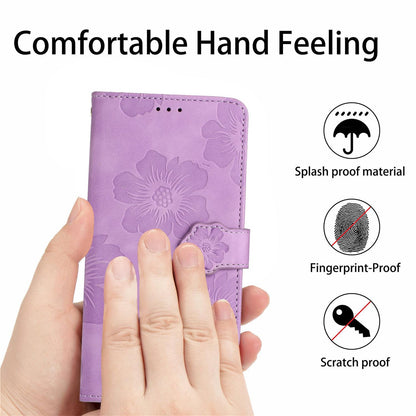 For Redmi K90 Pro Max/Poco F8 Ultra Flower Embossing Pattern Leather Phone Case(Purple)