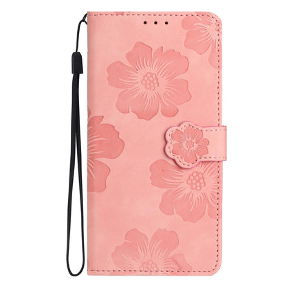 For Redmi K90 Pro Max/Poco F8 Ultra Flower Embossing Pattern Leather Phone Case(Pink)