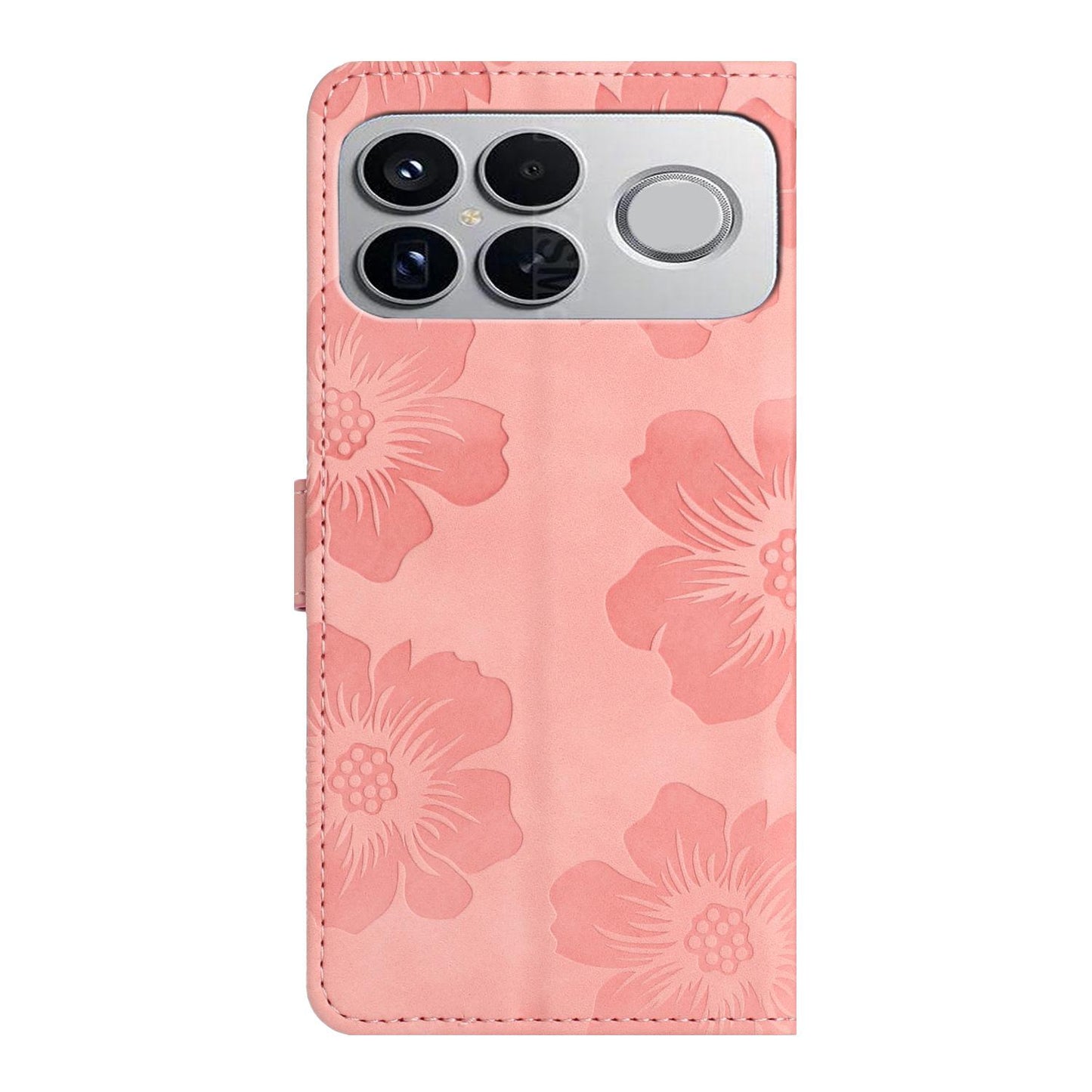 For Redmi K90 Pro Max/Poco F8 Ultra Flower Embossing Pattern Leather Phone Case(Pink)
