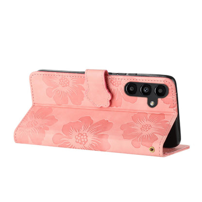 For Redmi K90 Pro Max/Poco F8 Ultra Flower Embossing Pattern Leather Phone Case(Pink)