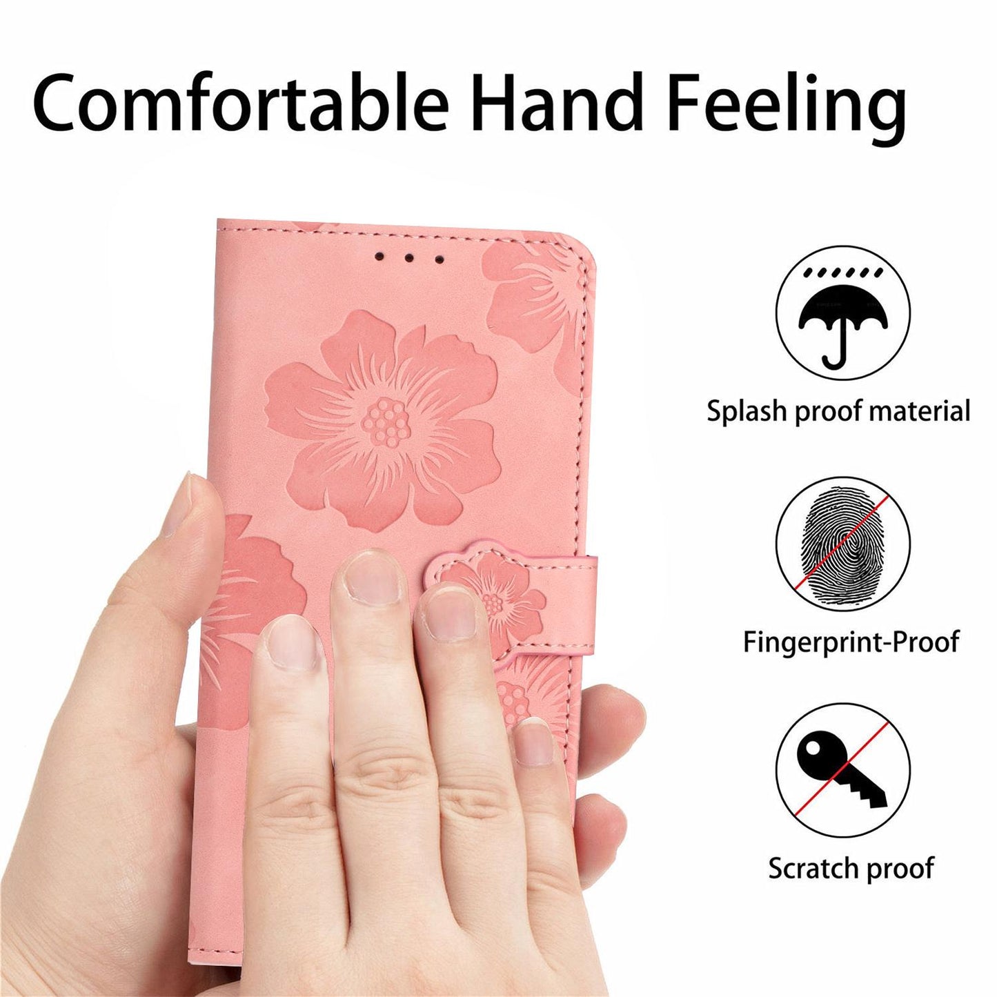 For Redmi K90 Pro Max/Poco F8 Ultra Flower Embossing Pattern Leather Phone Case(Pink)
