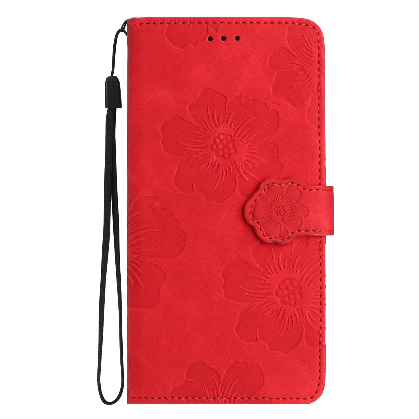 For Redmi K90 Pro Max/Poco F8 Ultra Flower Embossing Pattern Leather Phone Case(Red)