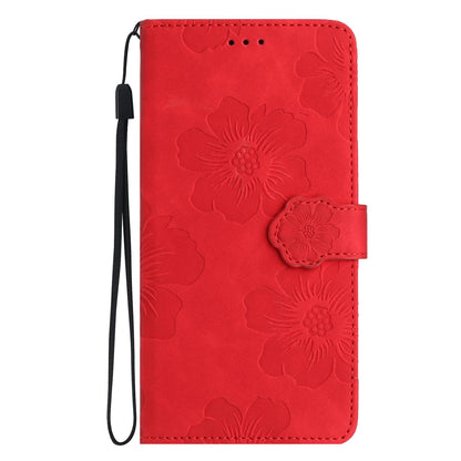 For Redmi K90 Pro Max/Poco F8 Ultra Flower Embossing Pattern Leather Phone Case(Red)