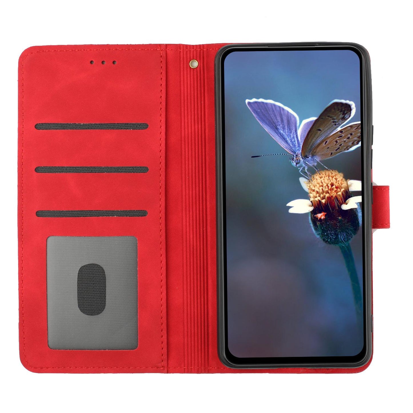 For Redmi K90 Pro Max/Poco F8 Ultra Flower Embossing Pattern Leather Phone Case(Red)