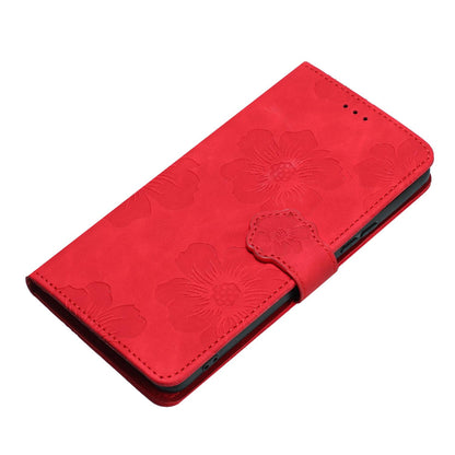 For Redmi K90 Pro Max/Poco F8 Ultra Flower Embossing Pattern Leather Phone Case(Red)