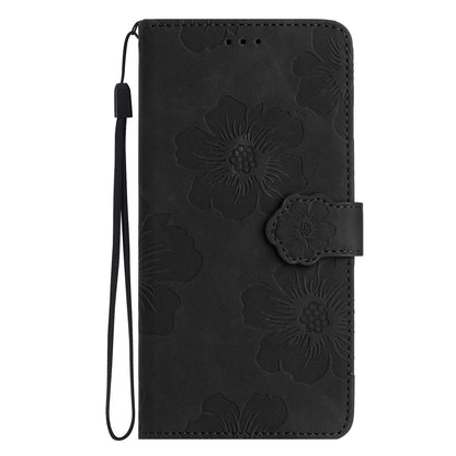 For Redmi K90 Pro Max/Poco F8 Ultra Flower Embossing Pattern Leather Phone Case(Black)