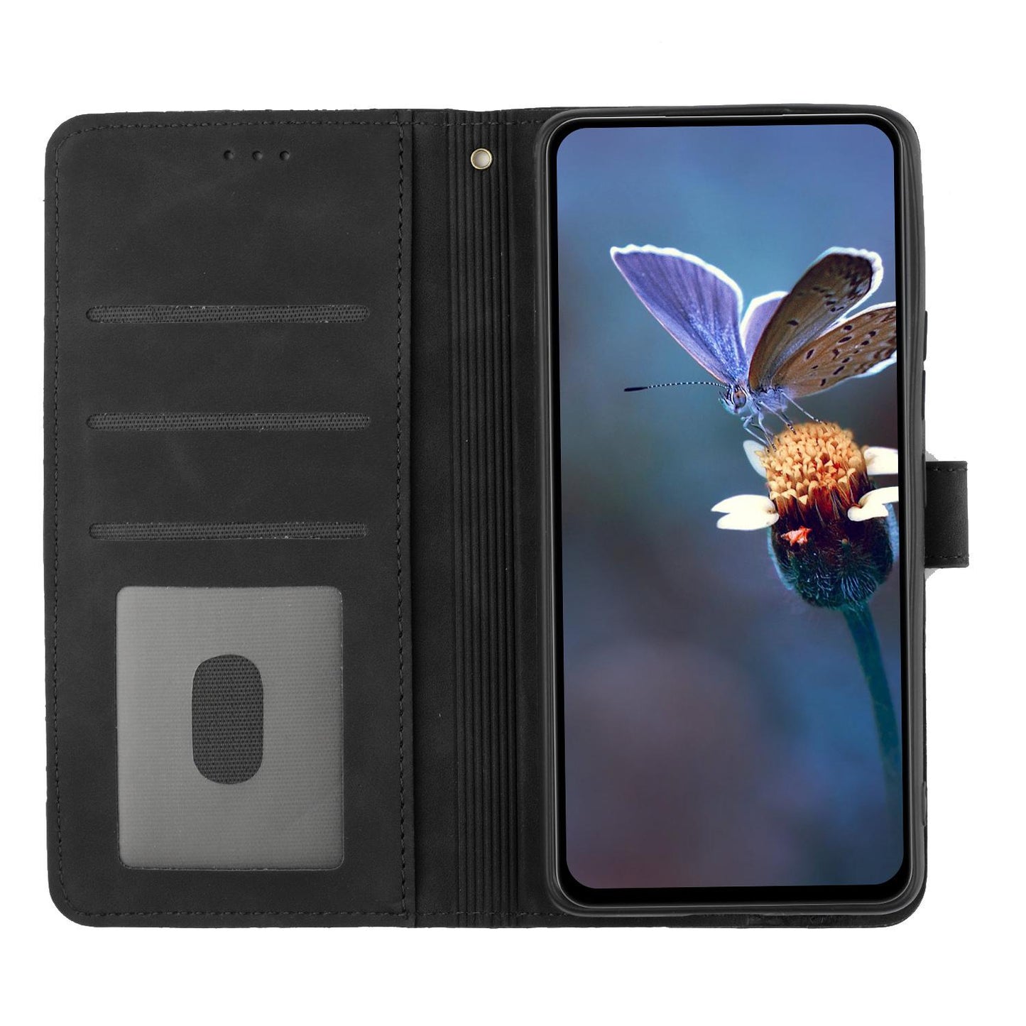For Redmi K90 Pro Max/Poco F8 Ultra Flower Embossing Pattern Leather Phone Case(Black)