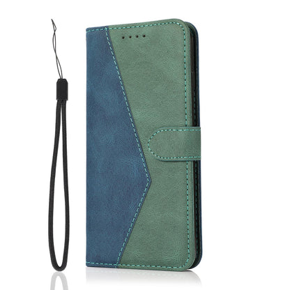 For Redmi K90 Pro Max/Poco F8 Ultra Dual-color Stitching Leather Phone Case(Blue Green)