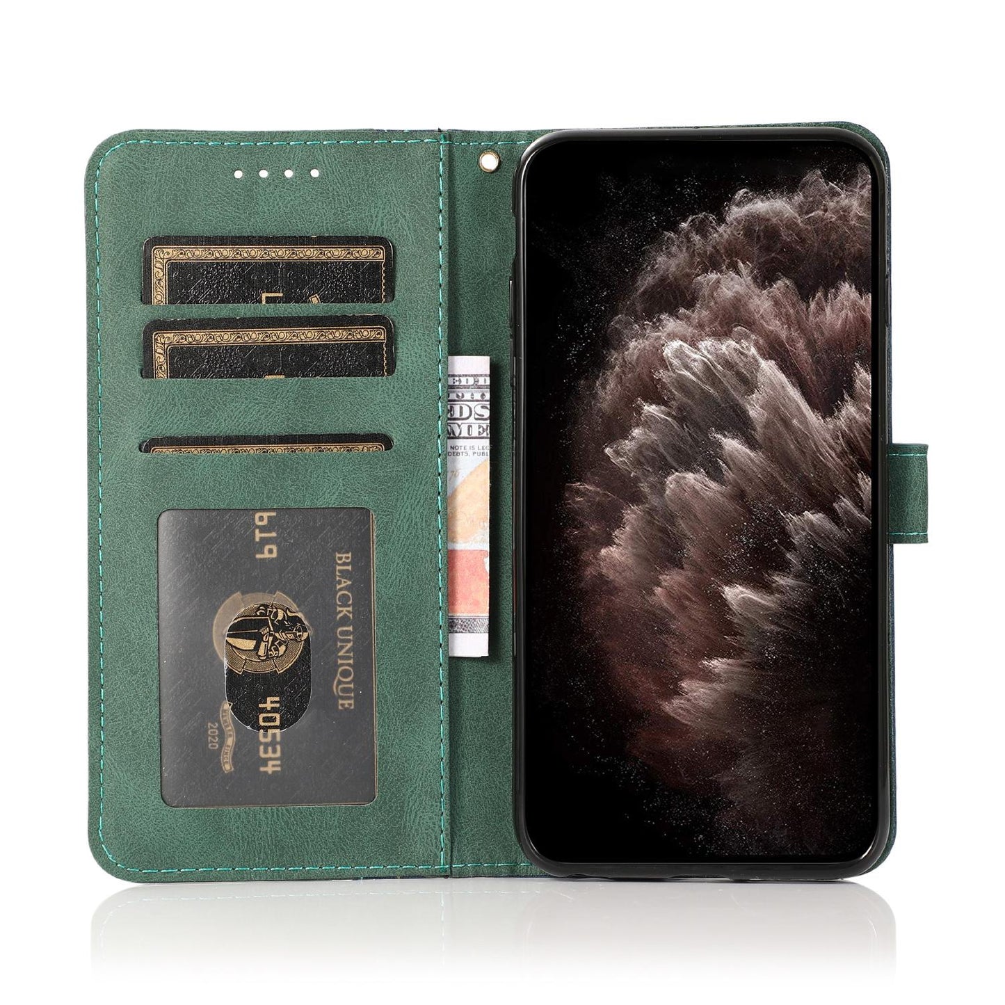 For Redmi K90 Pro Max/Poco F8 Ultra Dual-color Stitching Leather Phone Case(Blue Green)