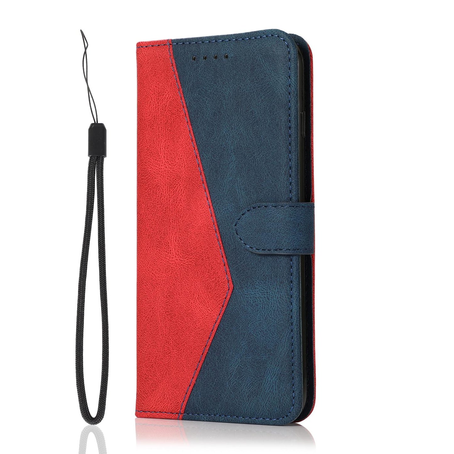 For Redmi K90 Pro Max/Poco F8 Ultra Dual-color Stitching Leather Phone Case(Red Blue)