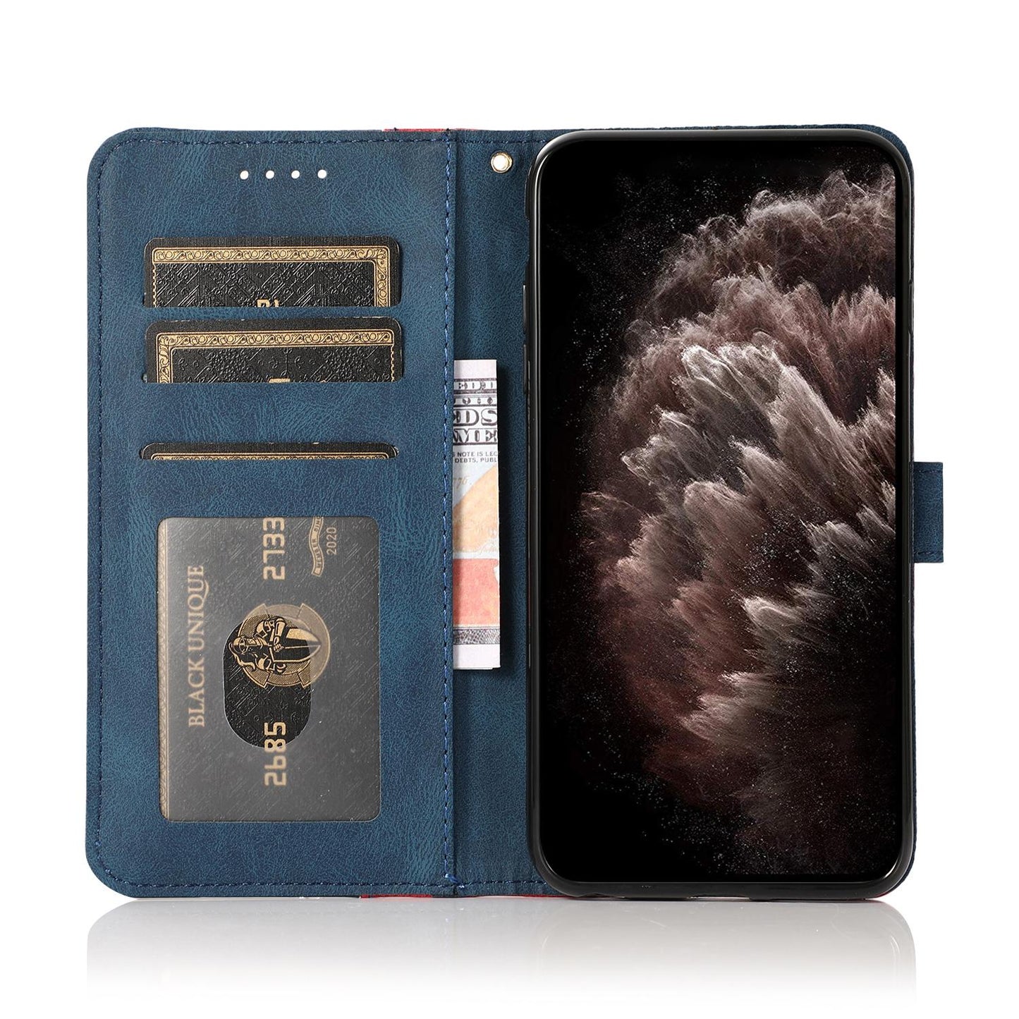 For Redmi K90 Pro Max/Poco F8 Ultra Dual-color Stitching Leather Phone Case(Red Blue)