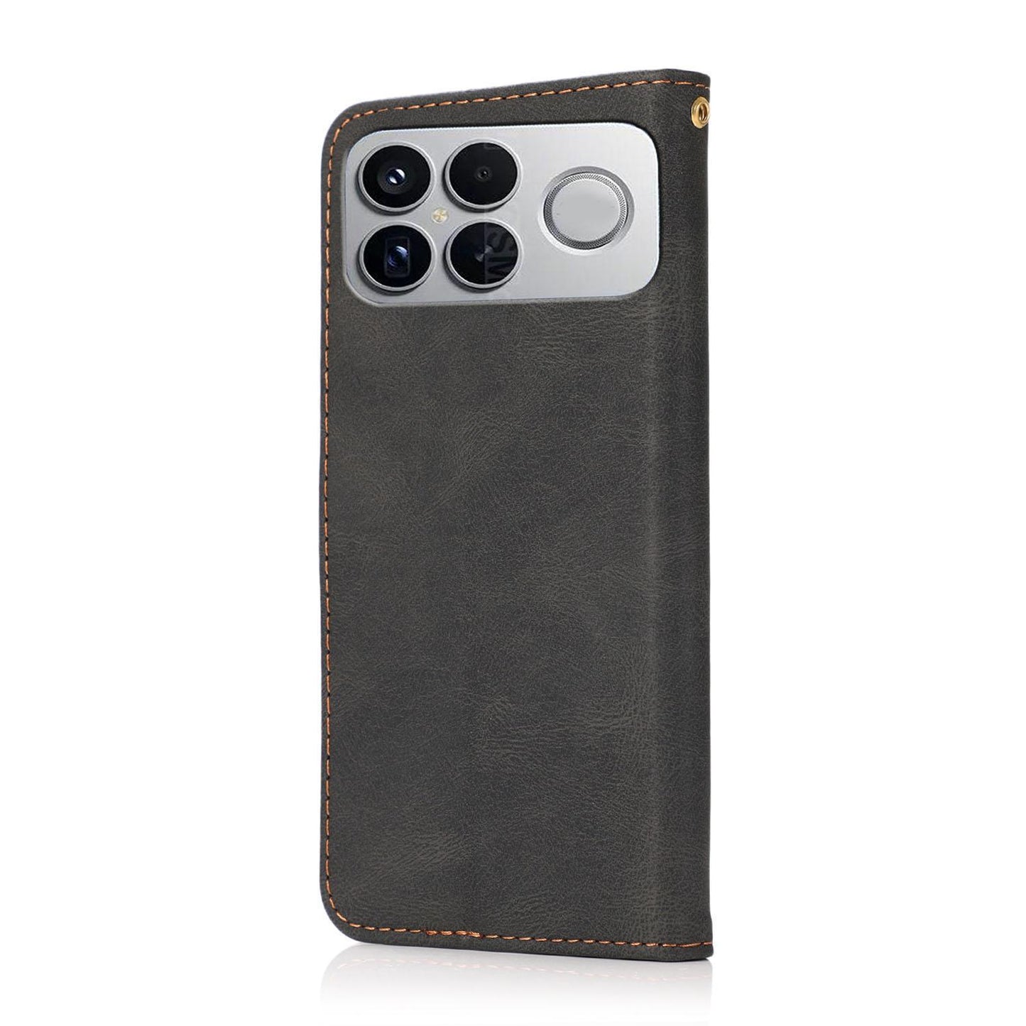 For Redmi K90 Pro Max/Poco F8 Ultra Dual-color Stitching Leather Phone Case(Black Brown)