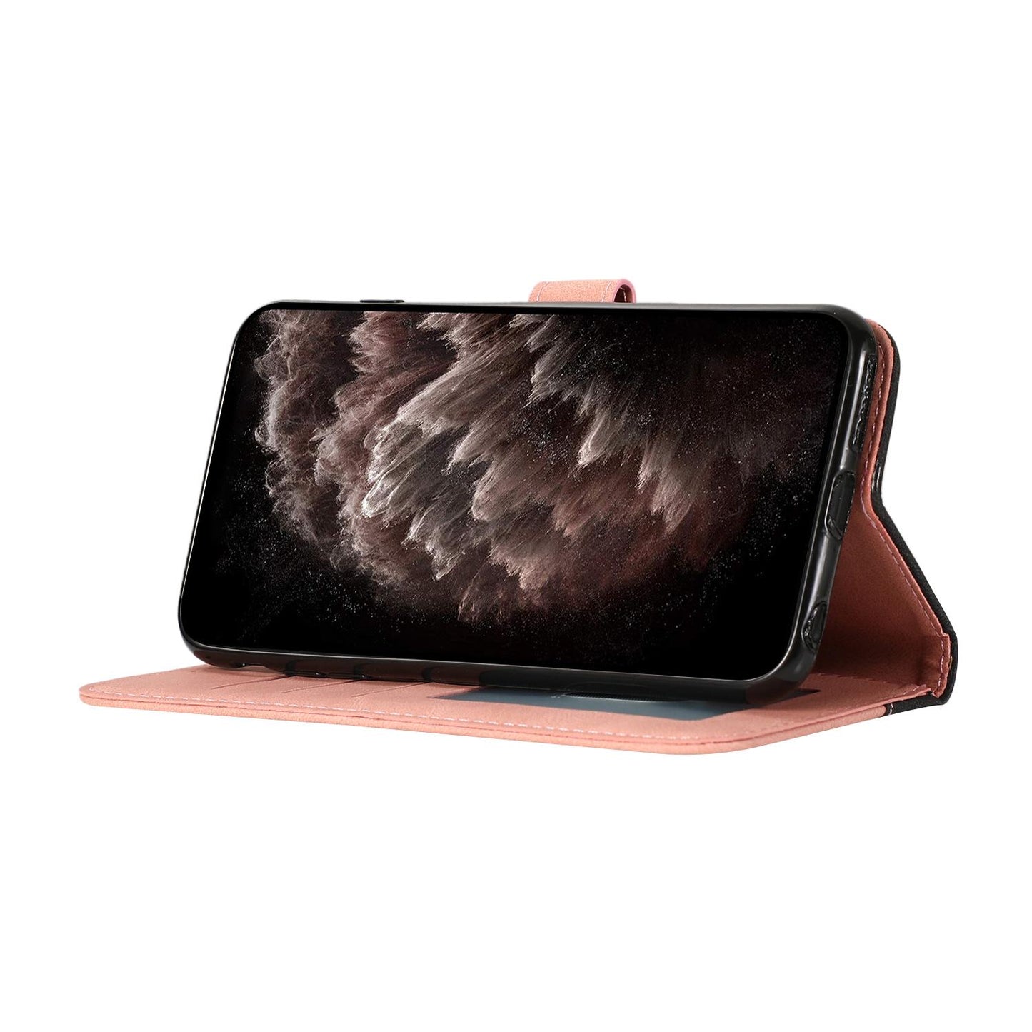 For Redmi K90 Pro Max/Poco F8 Ultra Dual-color Stitching Leather Phone Case(Black Rose Gold)