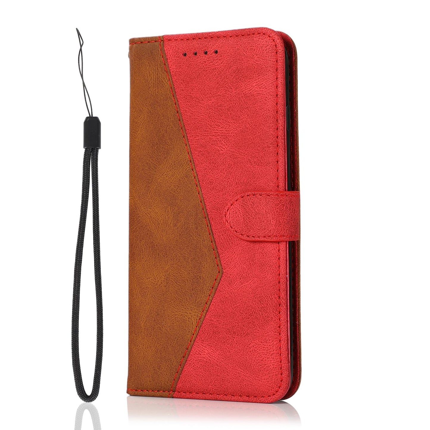 For Redmi K90 Pro Max/Poco F8 Ultra Dual-color Stitching Leather Phone Case(Brown Red)