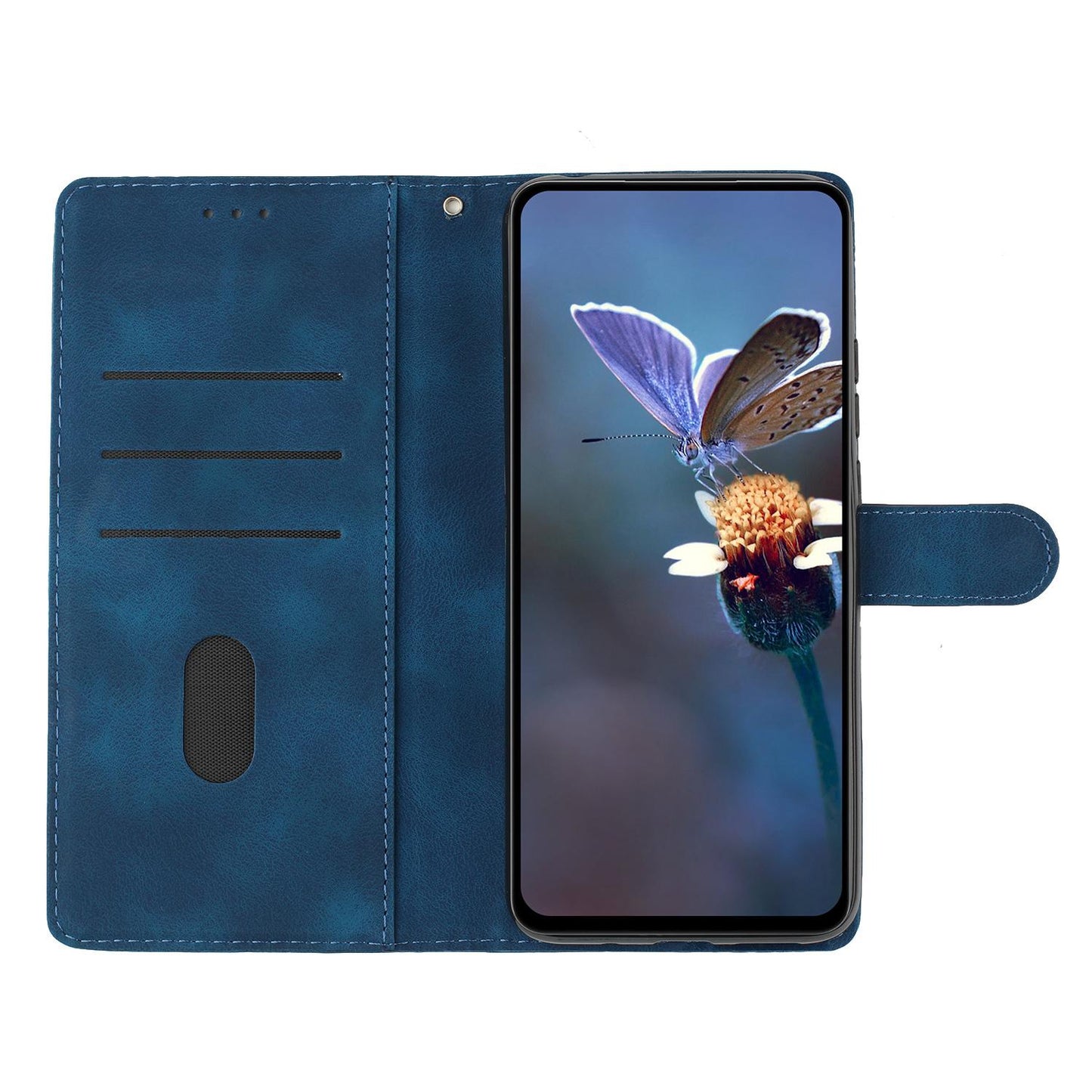 For Redmi K90 Pro Max/Poco F8 Ultra Flower Butterfly Embossing Pattern Leather Phone Case(Blue)