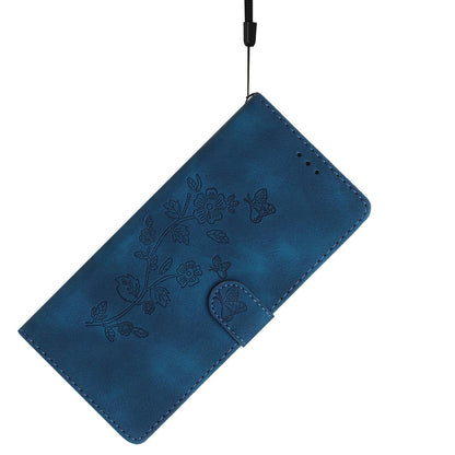For Redmi K90 Pro Max/Poco F8 Ultra Flower Butterfly Embossing Pattern Leather Phone Case(Blue)