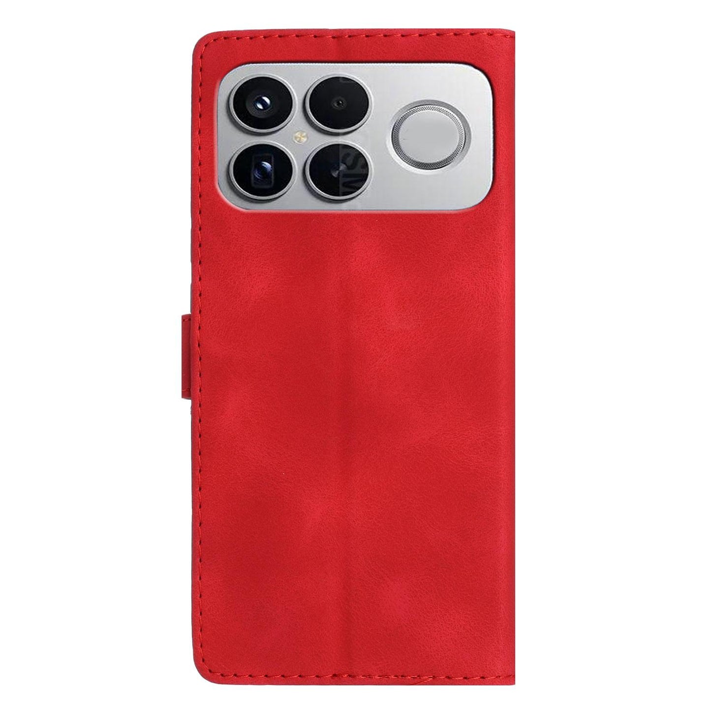 For Redmi K90 Pro Max/Poco F8 Ultra Flower Butterfly Embossing Pattern Leather Phone Case(Red)