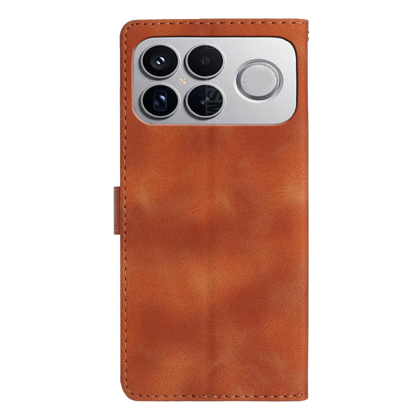 For Redmi K90 Pro Max/Poco F8 Ultra Flower Butterfly Embossing Pattern Leather Phone Case(Brown)