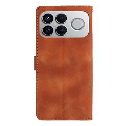 For Redmi K90 Pro Max/Poco F8 Ultra Flower Butterfly Embossing Pattern Leather Phone Case(Brown)