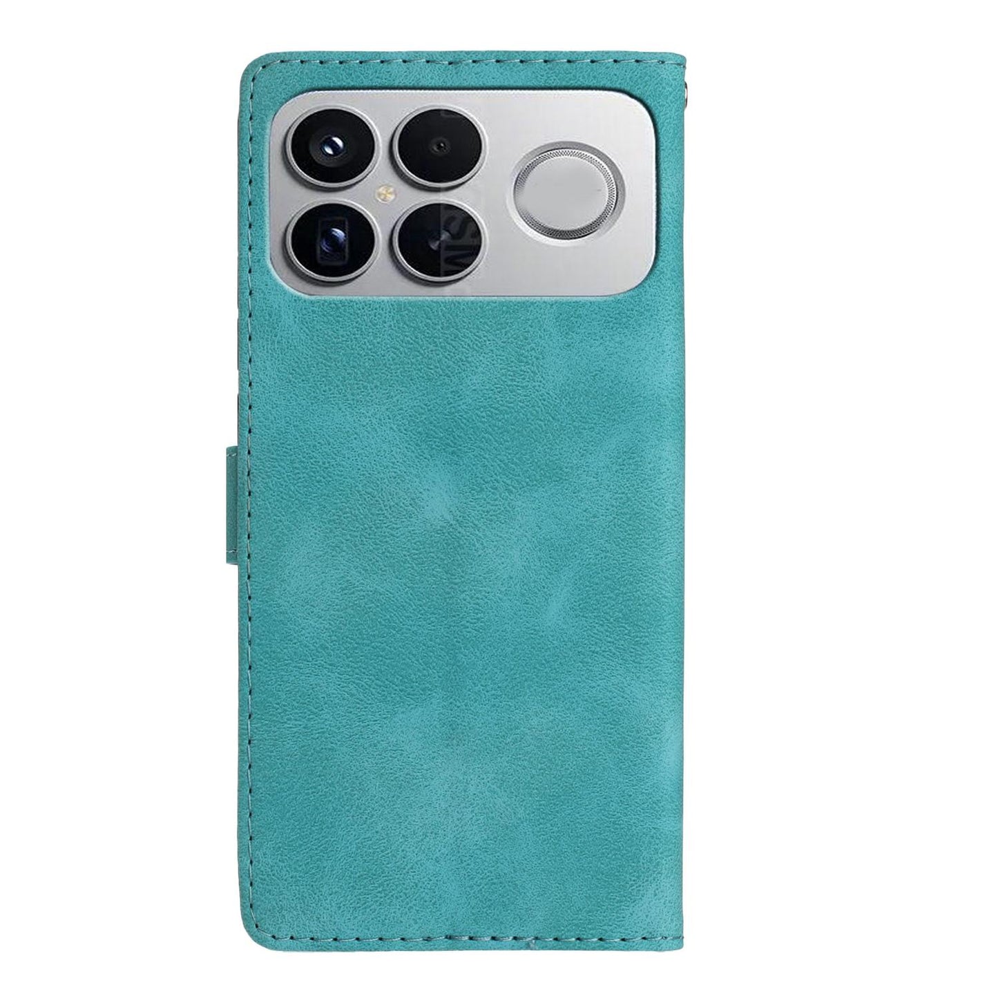 For Redmi K90 Pro Max/Poco F8 Ultra Flower Butterfly Embossing Pattern Leather Phone Case(Sky Blue)