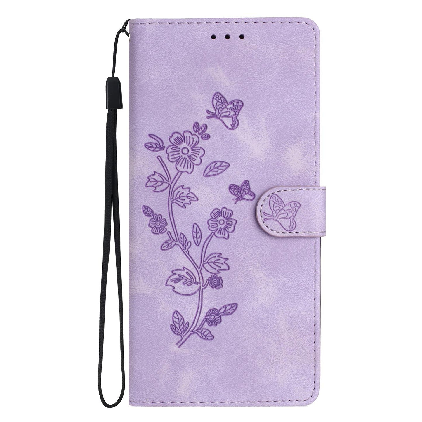 For Redmi K90 Pro Max/Poco F8 Ultra Flower Butterfly Embossing Pattern Leather Phone Case(Purple)