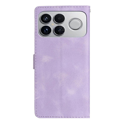 For Redmi K90 Pro Max/Poco F8 Ultra Flower Butterfly Embossing Pattern Leather Phone Case(Purple)