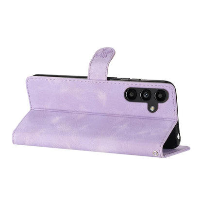 For Redmi K90 Pro Max/Poco F8 Ultra Flower Butterfly Embossing Pattern Leather Phone Case(Purple)