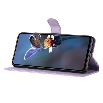 For Redmi K90 Pro Max/Poco F8 Ultra Flower Butterfly Embossing Pattern Leather Phone Case(Purple)