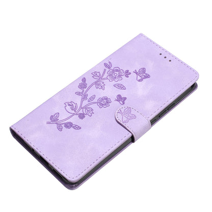 For Redmi K90 Pro Max/Poco F8 Ultra Flower Butterfly Embossing Pattern Leather Phone Case(Purple)
