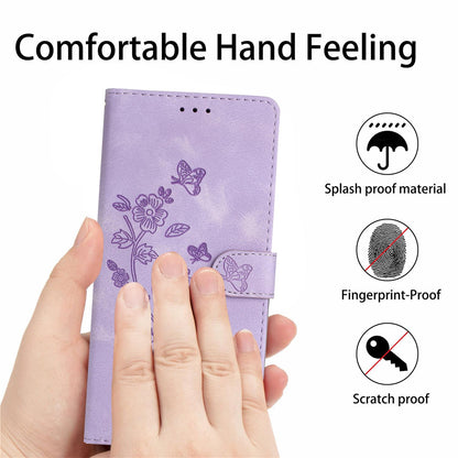 For Redmi K90 Pro Max/Poco F8 Ultra Flower Butterfly Embossing Pattern Leather Phone Case(Purple)