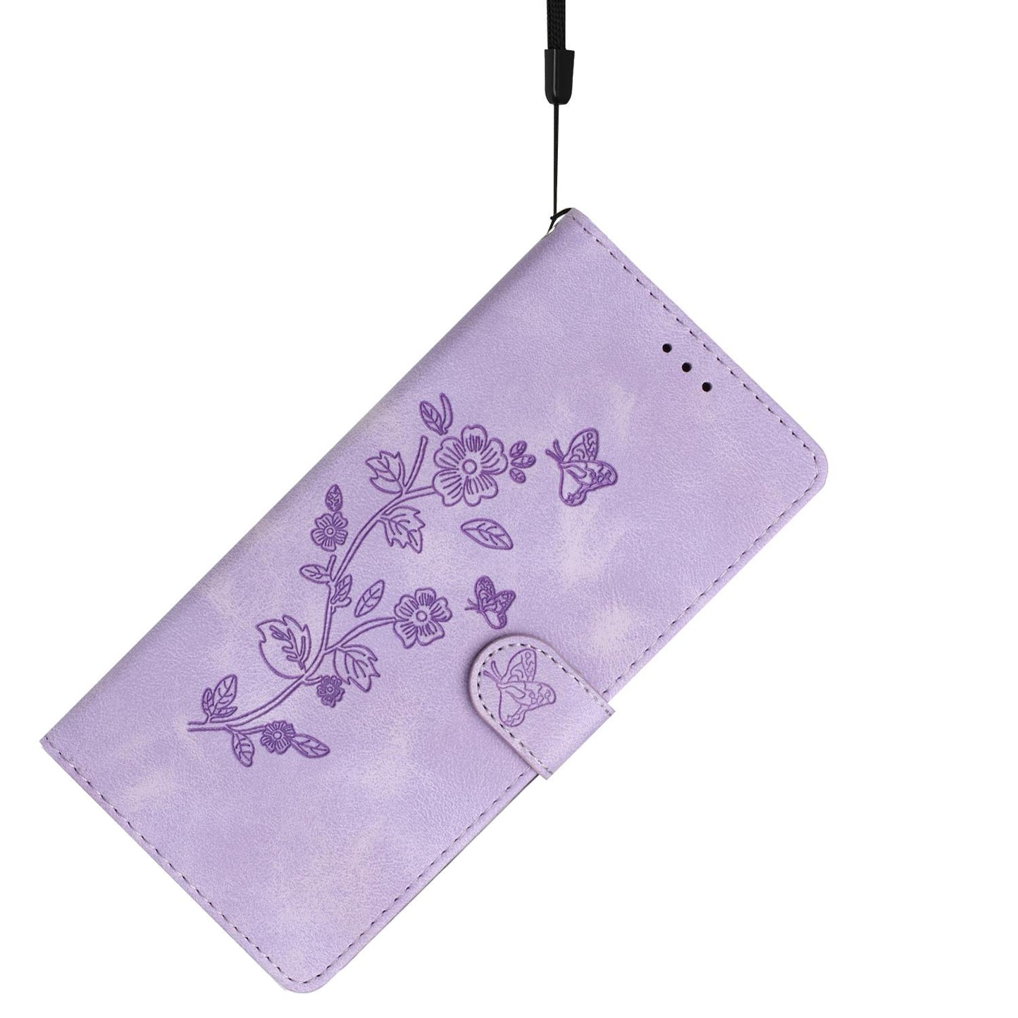 For Redmi K90 Pro Max/Poco F8 Ultra Flower Butterfly Embossing Pattern Leather Phone Case(Purple)
