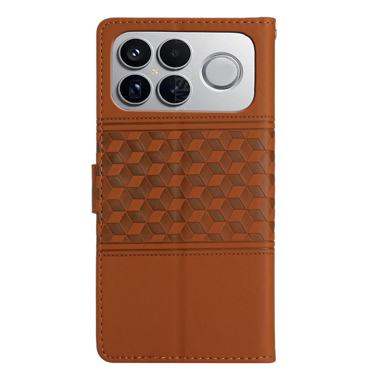 For Redmi K90 Pro Max/Poco F8 Ultra Diamond Embossed Skin Feel Leather Phone Case(Brown)