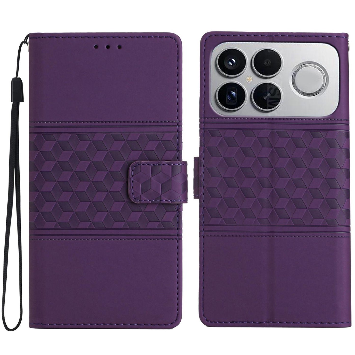 For Redmi K90 Pro Max/Poco F8 Ultra Diamond Embossed Skin Feel Leather Phone Case(Purple)