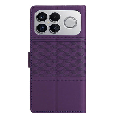 For Redmi K90 Pro Max/Poco F8 Ultra Diamond Embossed Skin Feel Leather Phone Case(Purple)