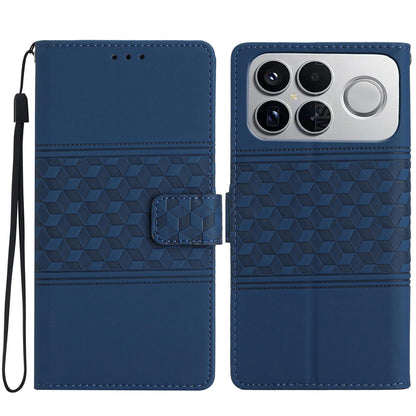 For Redmi K90 Pro Max/Poco F8 Ultra Diamond Embossed Skin Feel Leather Phone Case(Dark Blue)