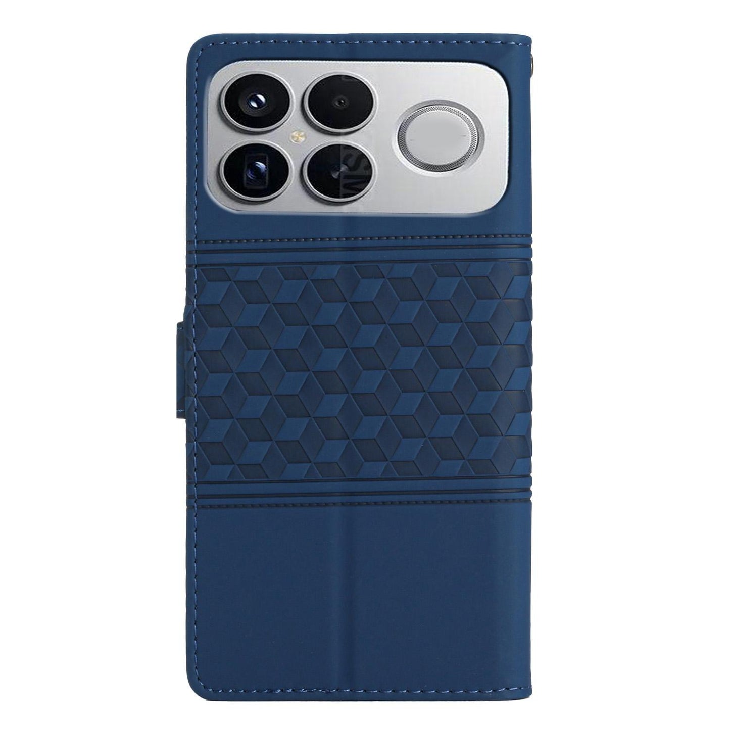 For Redmi K90 Pro Max/Poco F8 Ultra Diamond Embossed Skin Feel Leather Phone Case(Dark Blue)