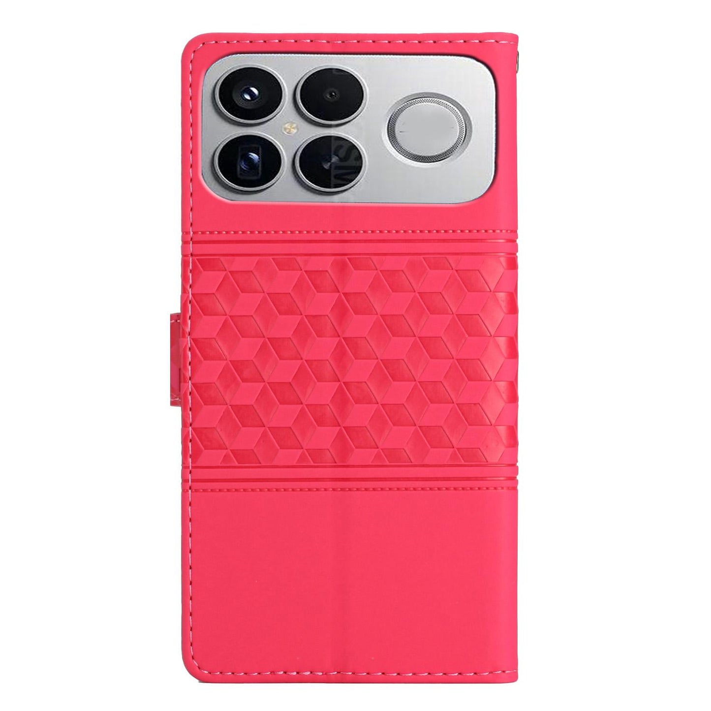 For Redmi K90 Pro Max/Poco F8 Ultra Diamond Embossed Skin Feel Leather Phone Case(Red)