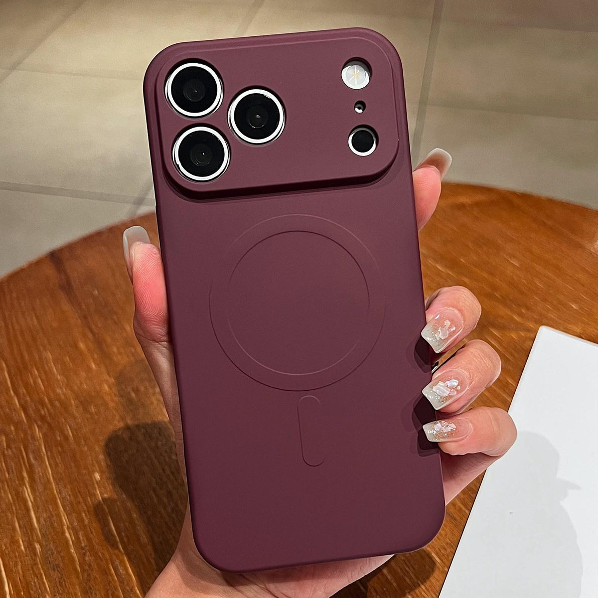 For iPhone 17 Pro Solid Color Liquid Silicone MagSafe Magnetic Phone Case - Plum - EDA007013724P