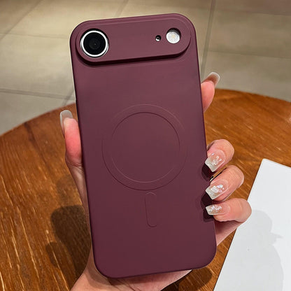 For iPhone Air Solid Color Liquid Silicone MagSafe Magnetic Phone Case - Plum - EDA007013726P