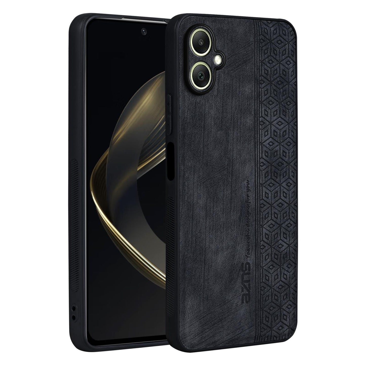 For Galaxy A08 5G / A08 4G AZNS 3D Embossed Skin Feel Phone Case(Black)