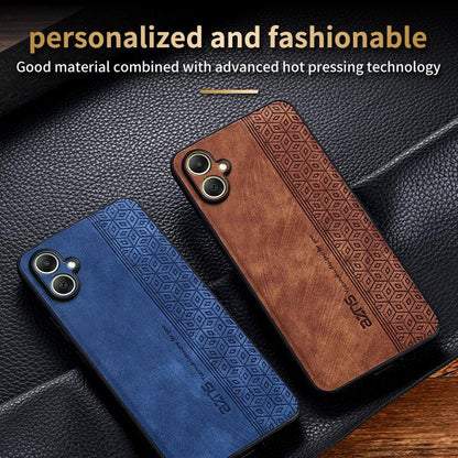 For Galaxy A08 5G / A08 4G AZNS 3D Embossed Skin Feel Phone Case(Black)